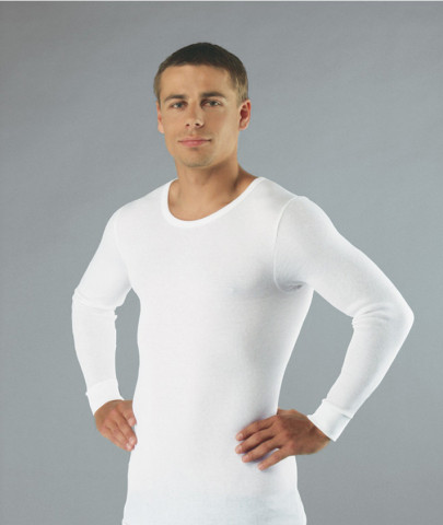 EVONA a.s. Pánské triko s dlouhým rukávem JAN bílé - Pánské triko s dlouhým rukávem JAN bílé 002 54