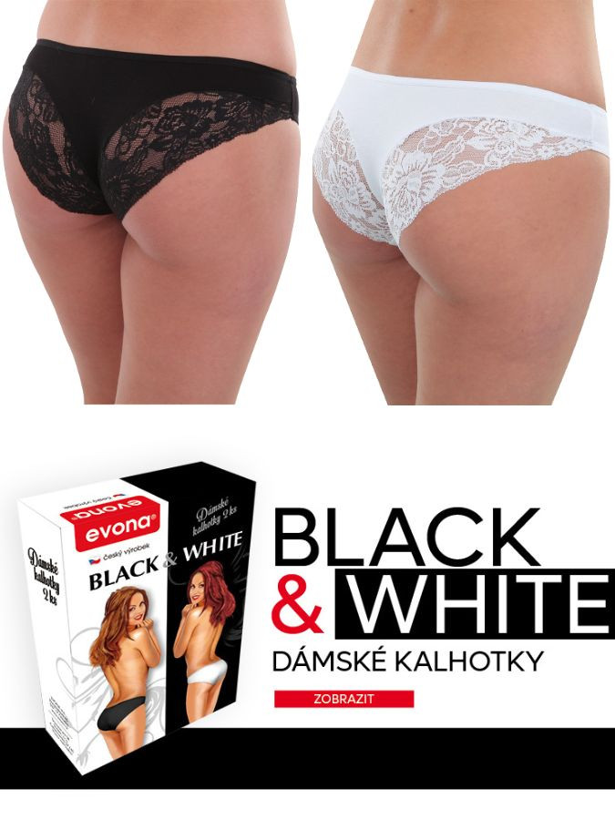 Levně Dámské kalhotky K 5780 BLACK & WHITE - K BW 5780 BASS L