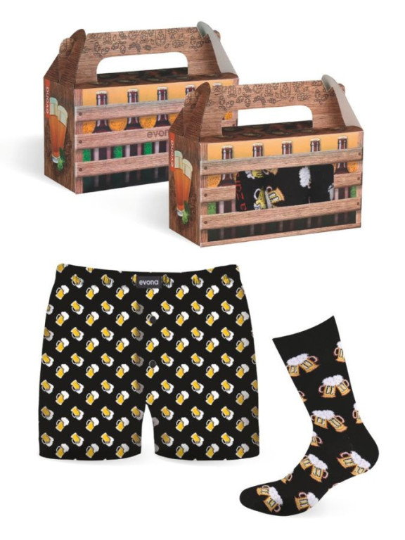 Pánský dárkový set PIVOBOX - trenky a ponožky