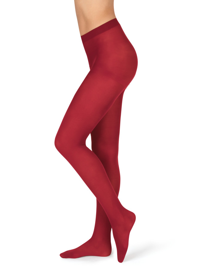 Levně Neprůhledné punčochové kalhoty MAGDA 242 červené - MAGDA 242 176-108