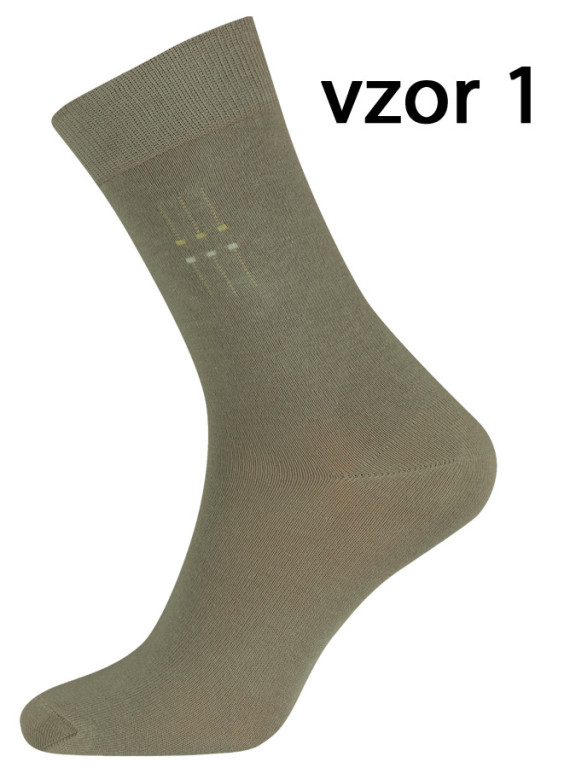 Pánské ponožky 5074 khaki vzor 1 č.1