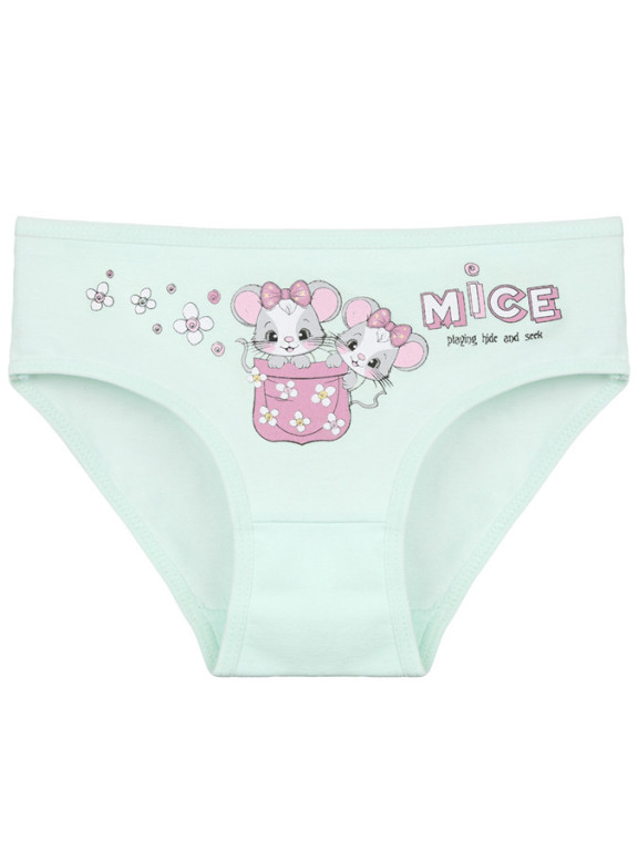 Dívčí kalhotky K840 MYŠKY SVĚTLE ZELENÁ č.2
