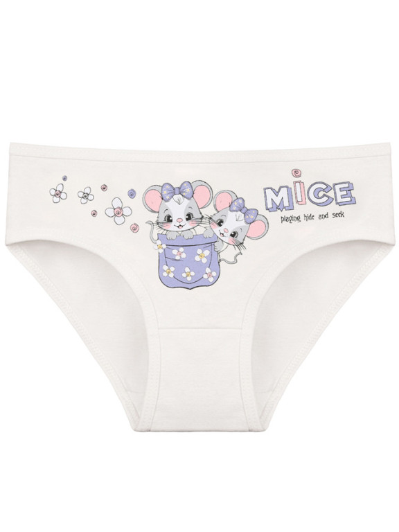 Dívčí kalhotky K840 MYŠKY BÍLÁ č.1