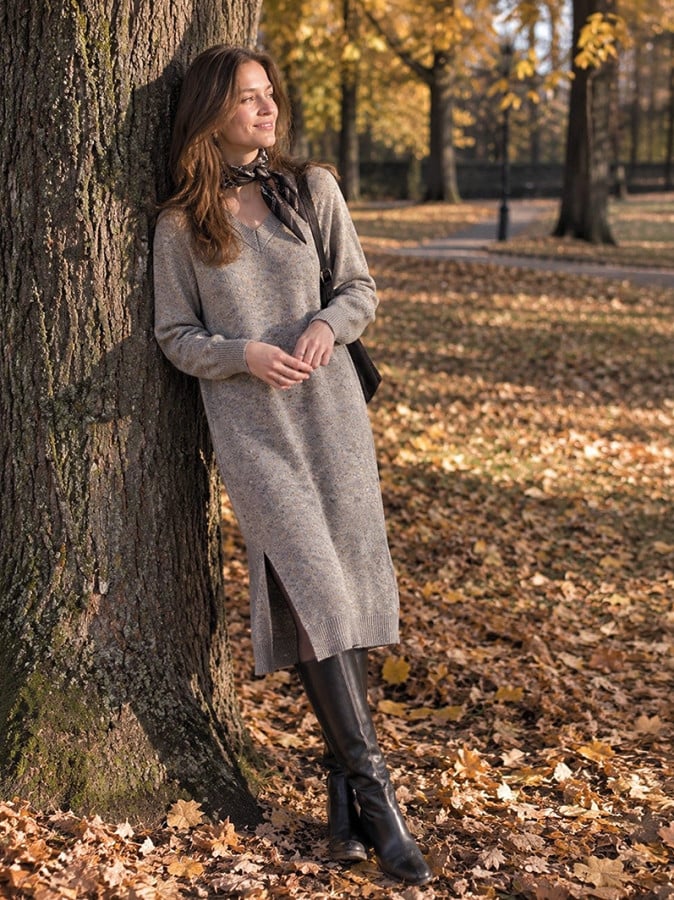 EVONA a.s. Dámské šaty LIV šedý melír - LIV ŠEDÝ MELÍR UNI