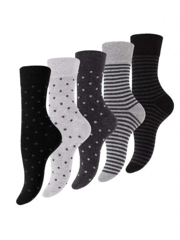5 PACK dámských vzorovaných ponožek 4069 č.1