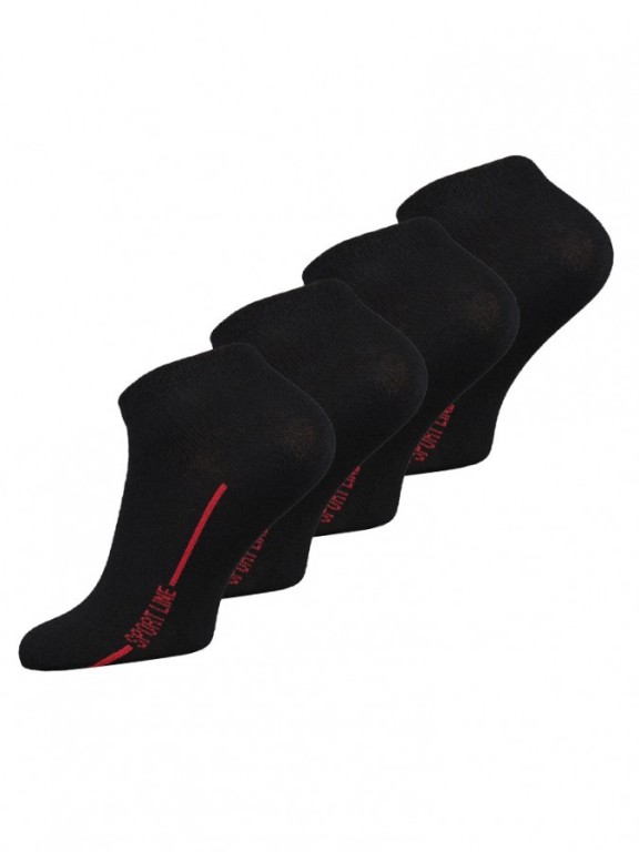 4 PACK pánských kotníkových ponožek 2046 černých č.1