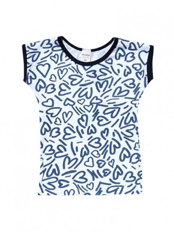 Dívčí letní tričko MIRINKA modré srdíčka č.1