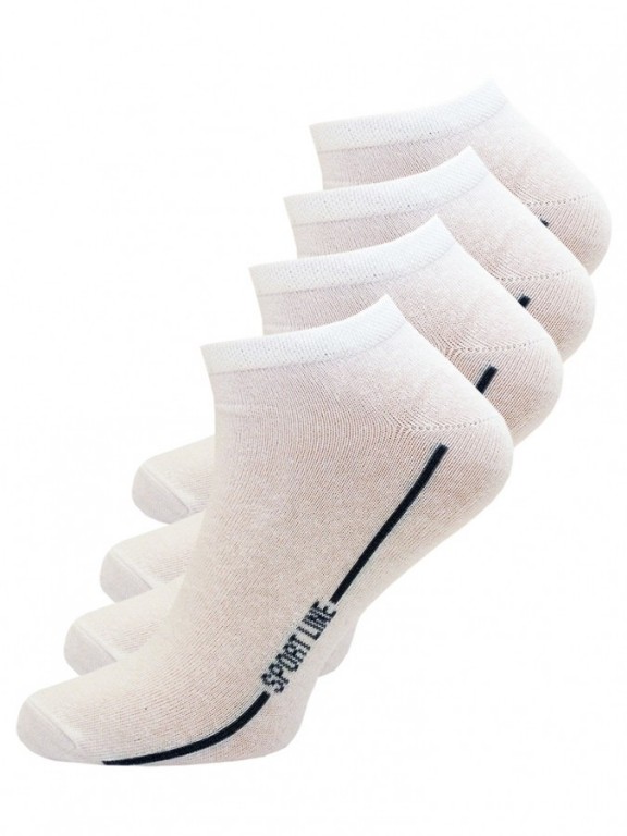 4 PACK pánských kotníkových ponožek 2046 bílých č.1