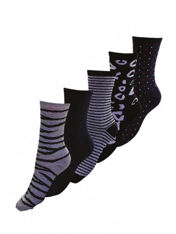 5 PACK dámských vzorovaných ponožek 323 č.1