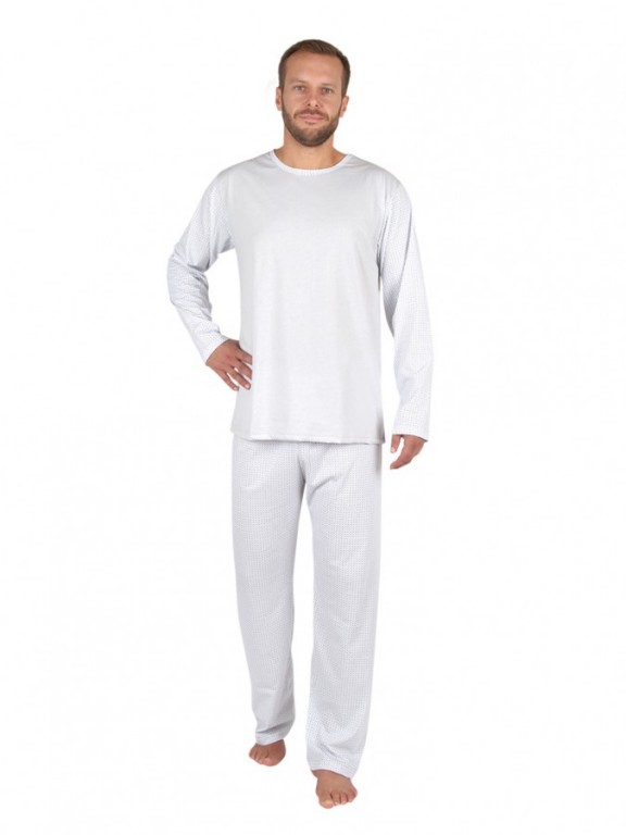 Pánské dlouhé pyžamo P 1405 šedé č.1