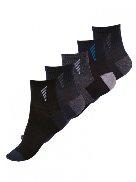 5 PACK vyšších kotníkových ponožek vzorovaných č.1