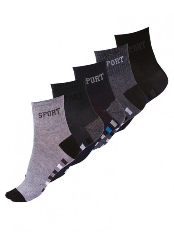 5 PACK vyšších kotníkových ponožek vzorovaných č.3