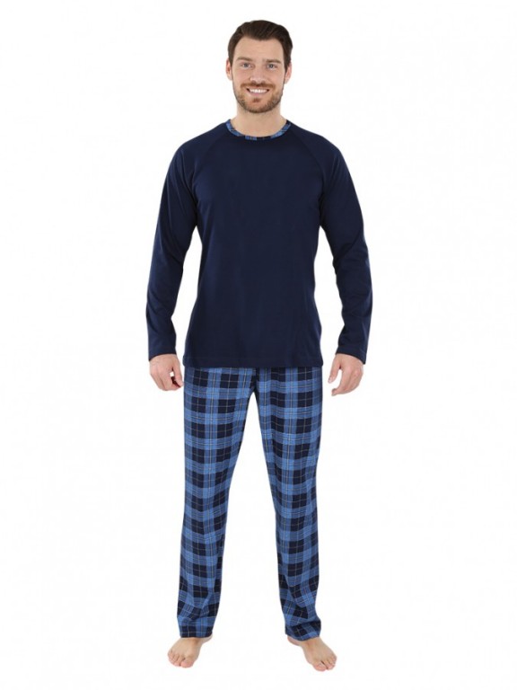 Pánské dlouhé pyžamo KENDY modré č.2