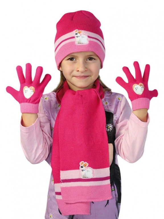Dívčí souprava čepice, šály a rukavic č.1