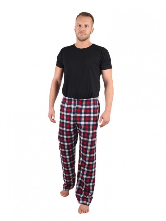 Pánské pyžamové kalhoty P1419 červená kostka č.1