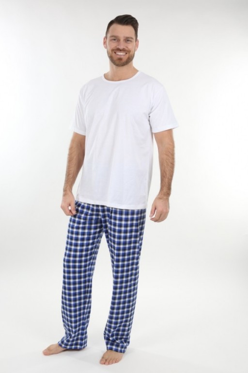 Pánské pyžamové kalhoty P1419 modrá kostka č.1