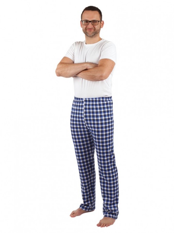 Pánské pyžamové kalhoty P1419 modrá kostka č.3