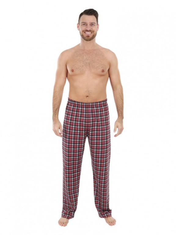 Pánské pyžamové kalhoty P1419 červené káro č.1