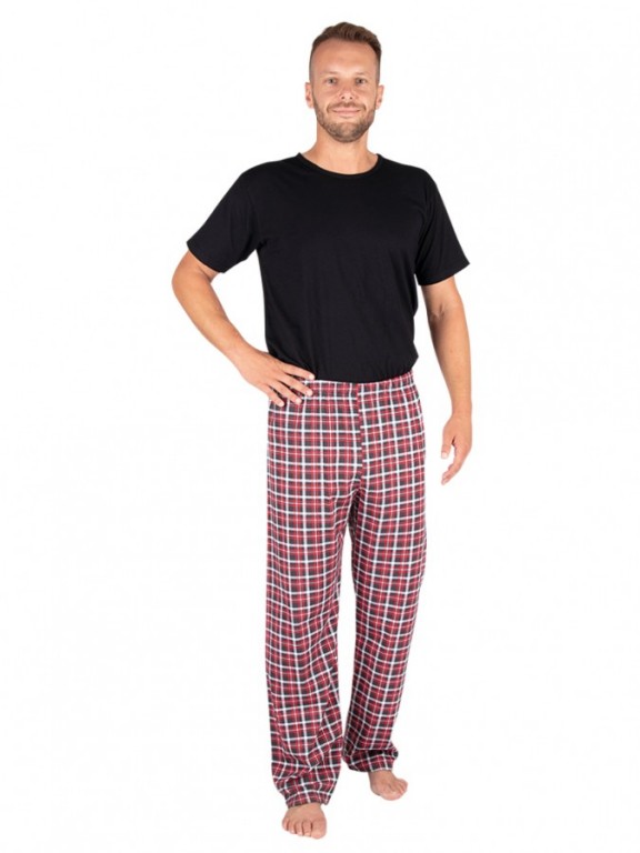 Pánské pyžamové kalhoty P1419 červené káro č.2