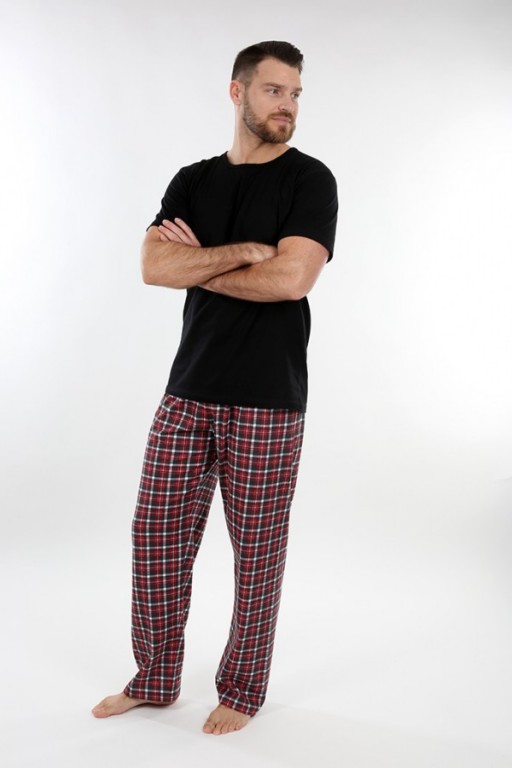 Pánské pyžamové kalhoty P1419 červené káro č.3