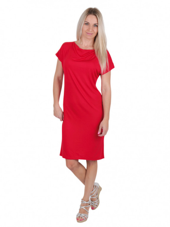 Dámské krátké šaty s vodou červené č.1